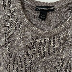 INC Metallic Coated Gold Cable Knit Crew Neck Sweater Dress or Tunic NWT